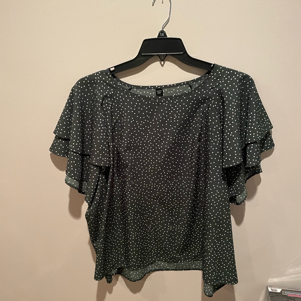 Green Polka Dot Women's Top